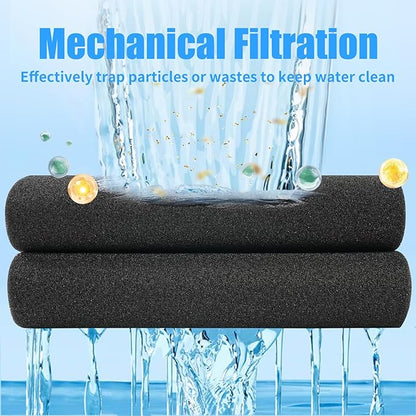 AQUANEAT 2 Pack Aquarium Bio Sponge Filter Media Pad Cut-to-Size Open Cell Foam Sheet for Fish Tank Sump (20" x 20" x 0.5")