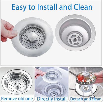 3 in 1 Kitchen Sink Drain Strainer, Pop up Sink Stopper Kitchen Drain,