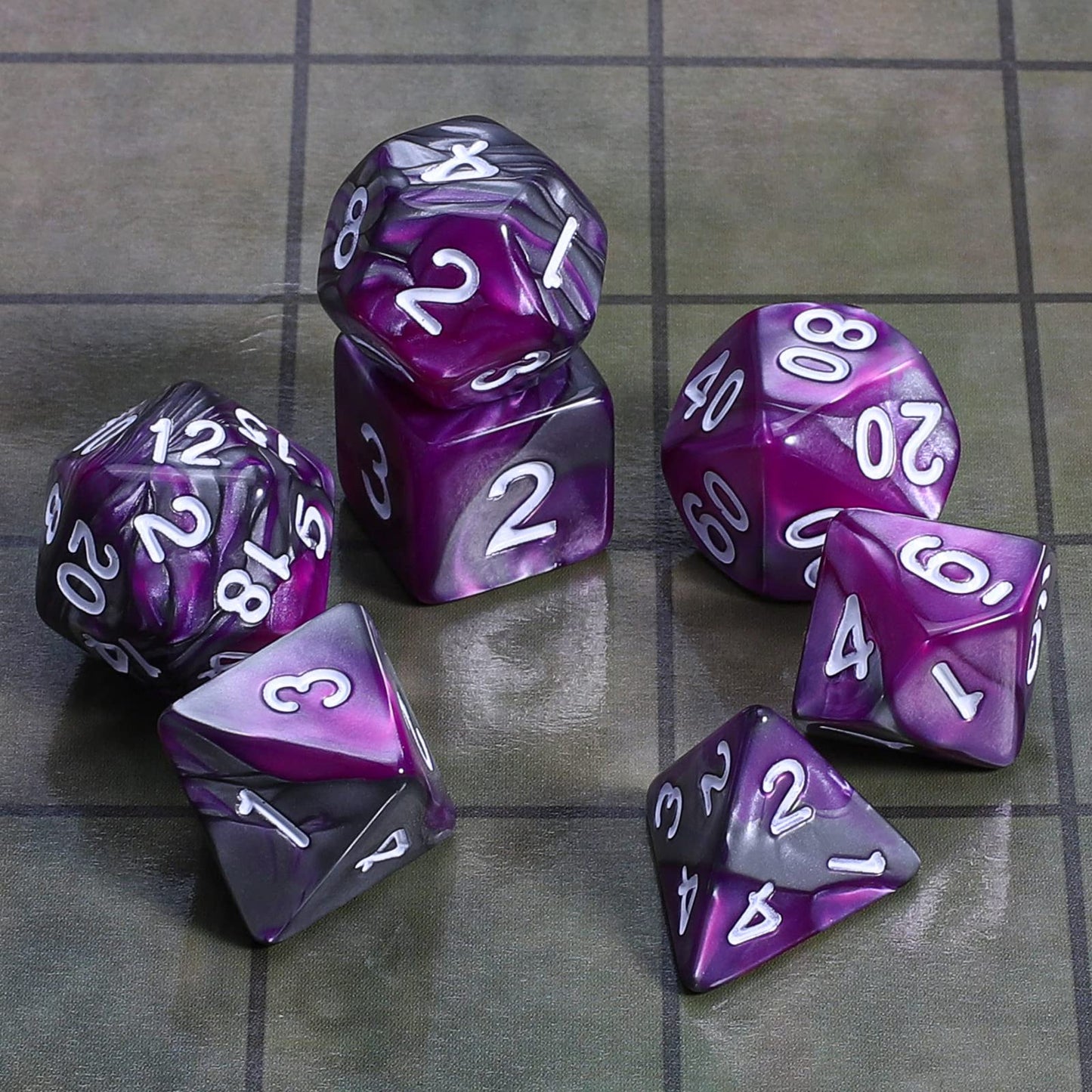 CiaraQ DND Polyhedral Dice Set with Dice Bag for Dungeons and Dragons RPG MTG Role Playing Table Games