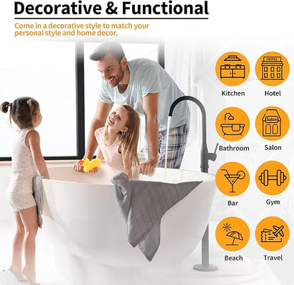 HOMERHYME Microfiber Hand Bath Towels, 6 Pack 25''*15'' Grey Bathroom Hand
