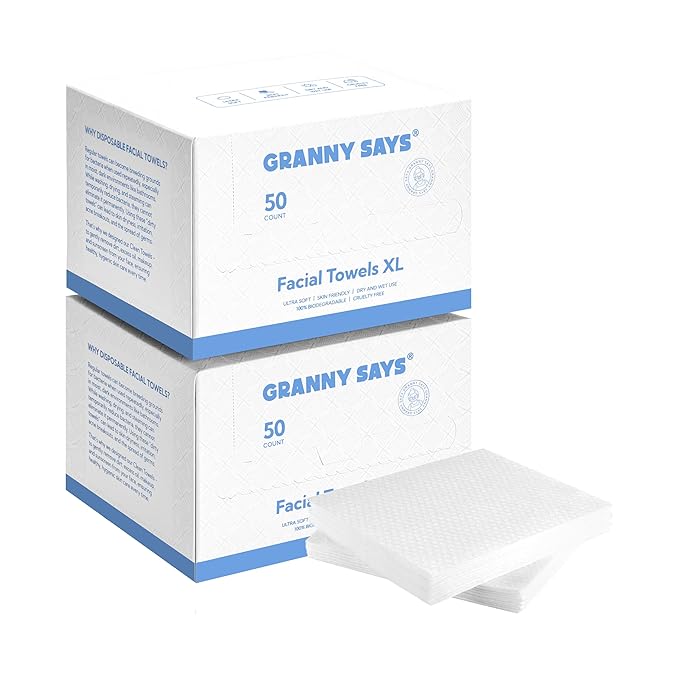 GRANNY SAYS Disposable Face Towel, Biobased Face Towelettes Disposable