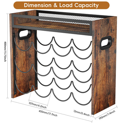 KLM 3-Tier Wine Rack, can Hold 12 Bottles.Suitable for Home Kitchens, Restaurants, Food Pantries, cabinets, and Bars.