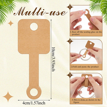 Ctosree 1000 Pcs Self Adhesive Bracelet Display Card Necklace Display Jewelry Packaging Selling Card for Keychain Earring Necklace Hairband and Scrunchies Hanging, 3.94 x 1.57 Inches(Brown)