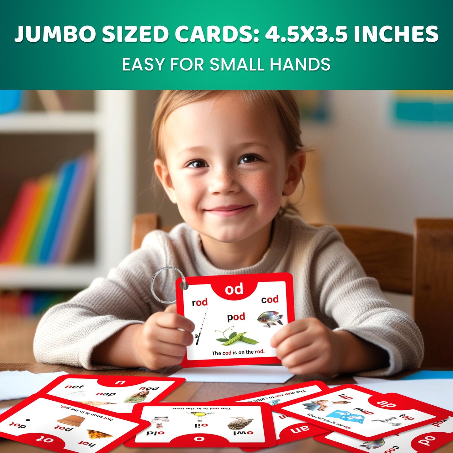 QUOKKA English Alphabet CVC Flash Cards – Learn to Read Set for Kids Ages 3-5 and 4-8 – Phonics Cards for Toddlers 2-4 Years and Kindergarten Learning – Reading Tools for Kids & Homeschool Essentials