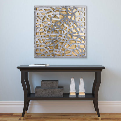 Empire Art Direct Gold Enigma Polished Steel Sculpture Abstract Wall Art with Gold Leaf,Ready to Hang,Living Room, Bedroom ＆ Office (PSL-19308-3232)