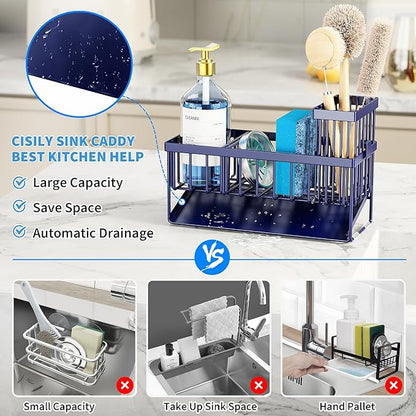 Cisily Navy Blue Sink Caddy Organzier