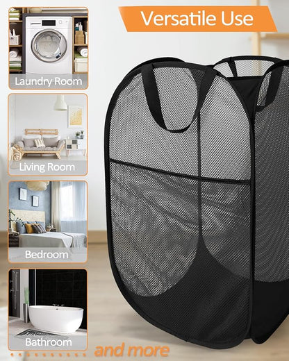 Durable Collapsible Laundry Baskets, Upgrade Foldable Pop Up Hamper