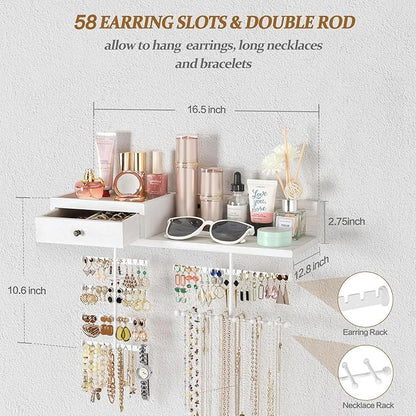 VINAEMO Jewelry Organizer Hanging Wall Mounted Jewelry Holder