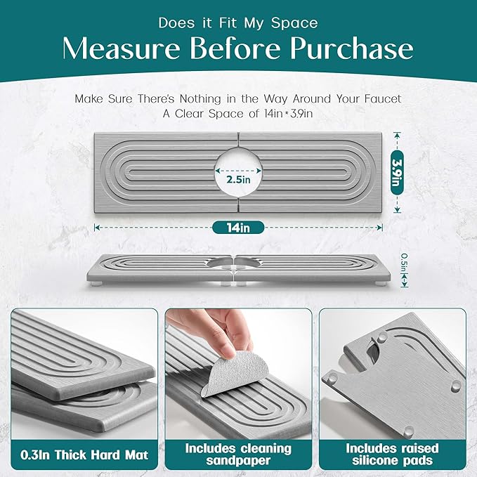 Diatomite Kitchen Faucet Mat