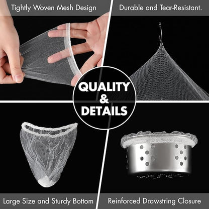 200 Pack Kitchen Sink Strainer Mesh Bag, Anti-Clogging Disposable Sink Drain