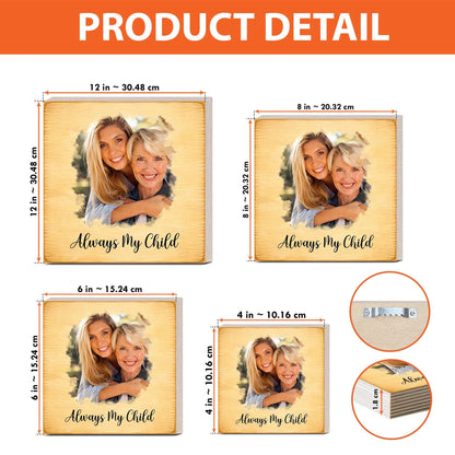 Personalized Wooden Block Sign with Custom Photo, Couple Family Friend Picture Shelf Sitter, Rustic Home Decor Keepsake Anniversary Wedding Gift