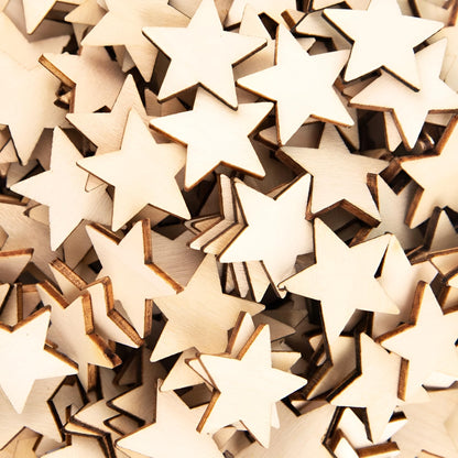 40 Pcs Unfinished Wood Stars 3 inch Wooden Stars Cutouts 0.1'' Thickness Blank Natural Wood Slices Wooden Cutout Tiles for Christmas DIY Crafts Paint Burning Engraving Carving Coaster Staining