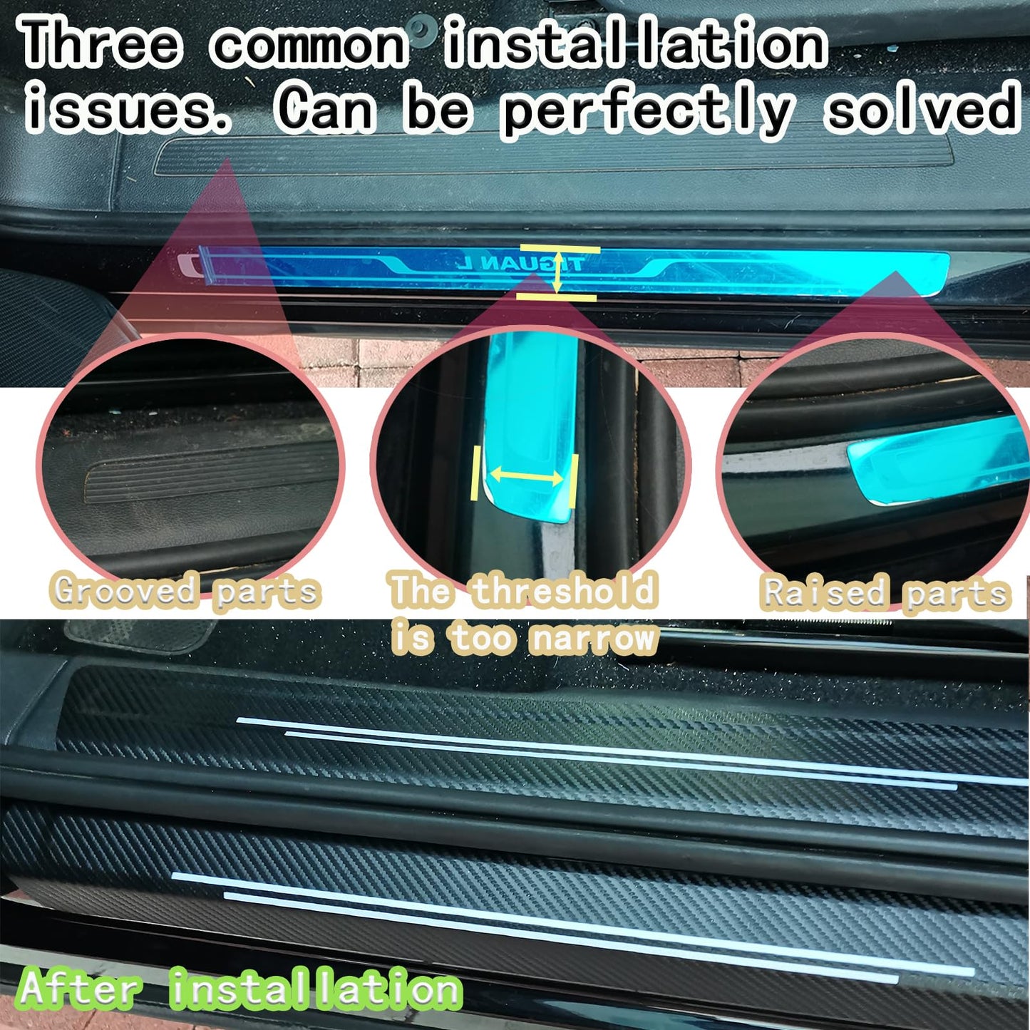 TACOPETS Door sill Protector,Door sill Scratch Protection (Suitable for Most car Models),Anti-Scratch Protection Strips（9PC）
