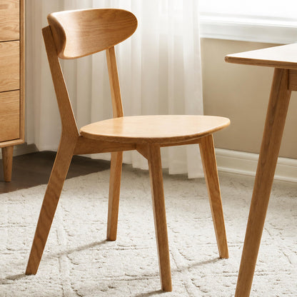 KATYGLORY Modern Dining Chairs, Oak Solid Wood Kitchen Chairs, Sturdy Wooden Seats for Dining Room and Living Room (2, Natural)