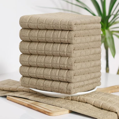 Homaxy Premium Cotton Kitchen Towels 16"x 28", Large Natural Ring Spun 390 GSM