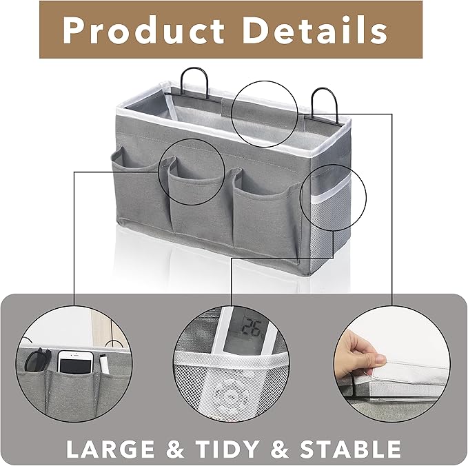 2pcs 3-pockets Large Wall Hanging Organizer Bag, Linen Fabric Door Hanging