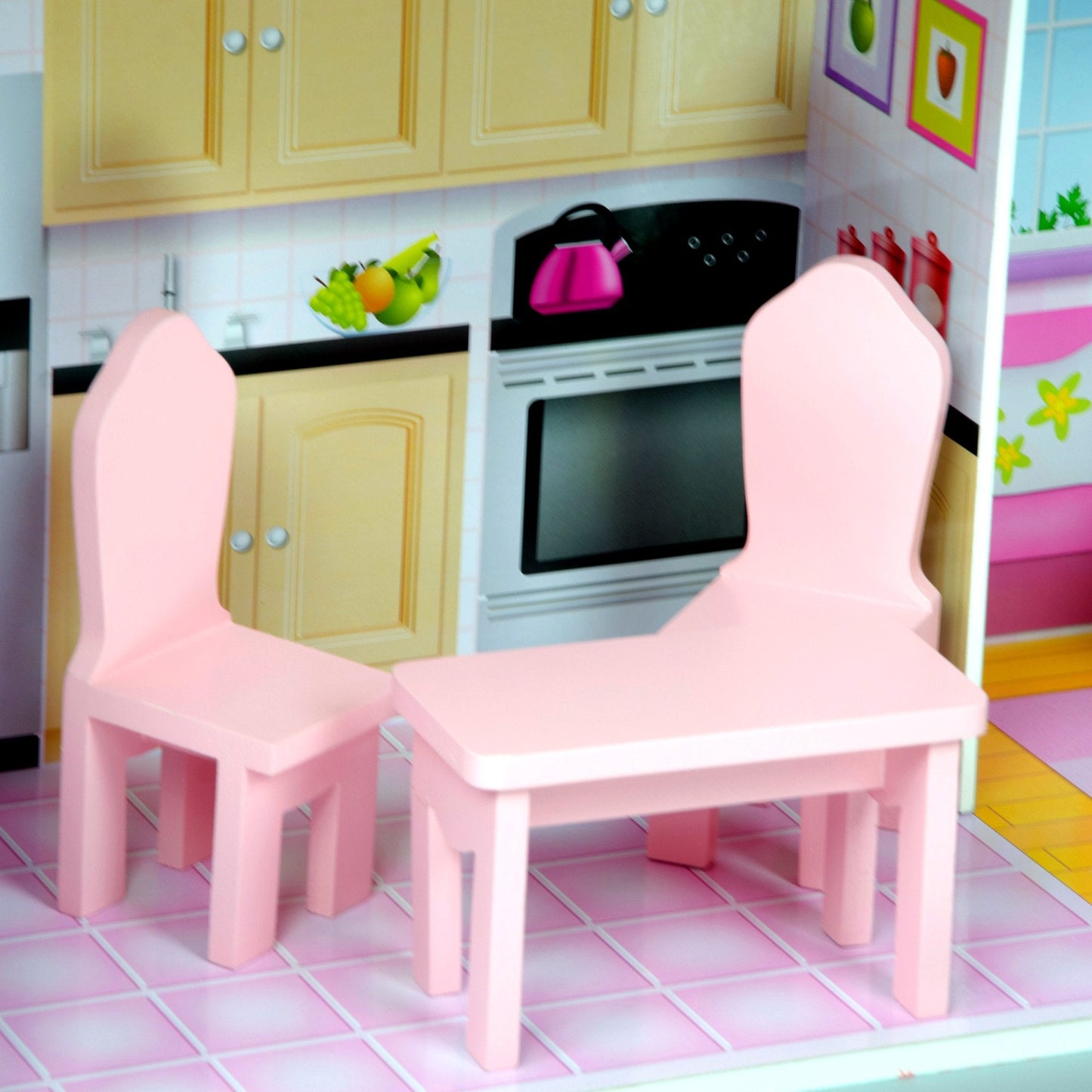 Teamson Kids Olivia's Little World Dreamland Tiffany Dollhouse with 12 Accessories, Pink/Purple