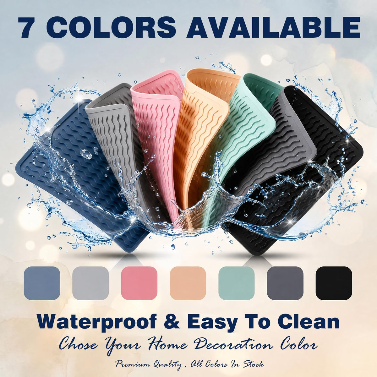 2 Pack Caketime Silicone Dish Drying Mat for Kitchen Counter Cooking Baking Liners Drawer Refrigerator Espresso Machine Station Utensil Holder Washer Trivets Oven Chef Gifts Extra Large 18"x16" Pink