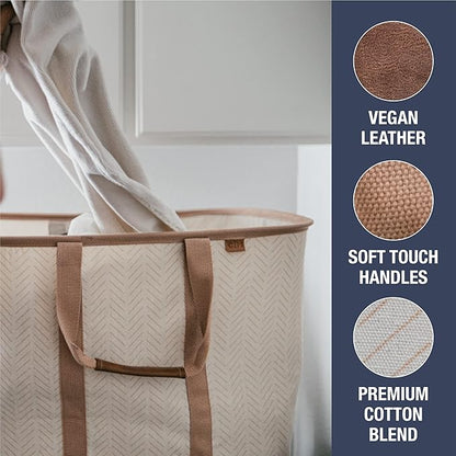 CleverMade Collapsible Laundry Tote 2-Pack – Foldable Carry-All Storage Bin