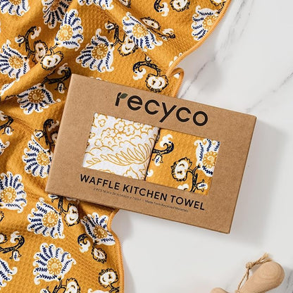 RECYCO Waffle Kitchen Towel Set of 2