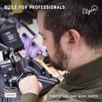 Elgin Discord Gen 3 Bluetooth Earplug Earbuds, OSHA Compliant Wireless in-Ear Headphones, 31dB NRR ANSI Certified Noise Isolation, Dynamic 8mm Driver, USB-C Charging, 14-Hour Playback
