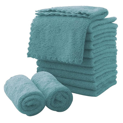MOONQUEEN Microfiber Facial Cloths Fast Drying Washcloth 12 Pack