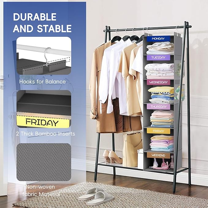 VERONLY Weekly Hanging Closet Organizer
