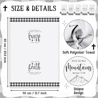 R HORSE Religious Christian Kitchen Dish Towel 5Pcs Bible Verse Scripture