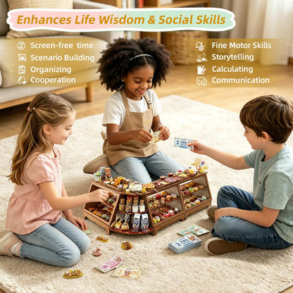 iLAND Fun Craft Kits for Kids Cute Clay Bakery Shop DIY Set, Creative Kids Toys Girls 6-8-10, 1:6 Scale Miniature Food Toys fit Doll Figure 9-12”, New Best Christmas Birthday Gift for Girls Age 7 9 11