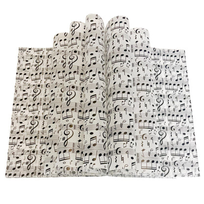 Suiwen 150 Black and White Music Note Patterned Wax Paper, Food Picnic Paper, Greaseproof Paper, Waterproof Dry Hamburger Liners Wrapping Tissue for Plastic Food Basket
