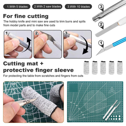 Fippy 101PCS Gundam Model Tools Kit, Hobby Building Tools Kit for Gundam Basic Model Assembling, Building and Repairing