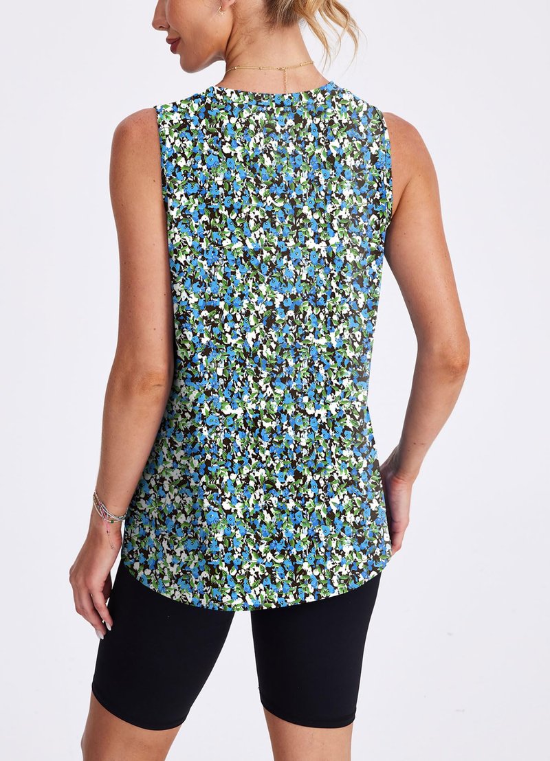 XIEERDUO Workout Tank Tops for Women Sleeveless Running Shirts Activewear Gym Yoga Floral Tops XXL