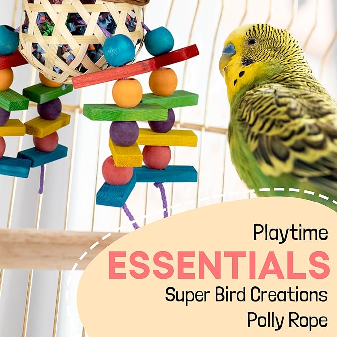 Super Bird Creations SB50030 Braided Polly Rope - Ideal for Making Bird Toys & Crafting - Hollow and Polly Rope, Polyethylene Rope - 1/8" Diameter & 500 Meters Long - Ideal for Parrots -Vibrant Purple