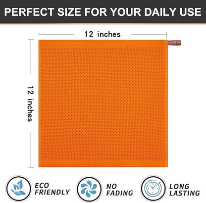 Kitinjoy 100% Cotton Kitchen Dish Cloths, 12 Pack Waffle Weave Ultra Soft