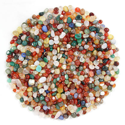 1.1lb Natural Multicolor Agate Crystal Tumbled Chips-Agate Healing Crystals Chips, Crushed Crystal Gemstones for Crafts, Beautiful Package for Gift (Multicolor Agate)