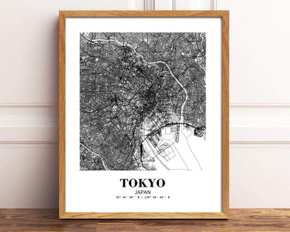 Eleville 8X10 Unframed Tokyo Japan City View Abstract Road Modern Map Art Print Poster Wall Office Home Decor Minimalist Line Art Hometown Housewarming wgn517