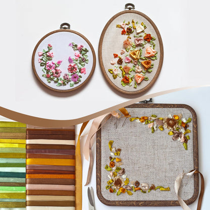 PATIKIL 5inch Embroidery Hoops, 10Pieces Imitated Wood Circle Frame Cross Stitch Hoop Ring for Embroidery Art Craft Sewing Ornaments Hanging Decoration