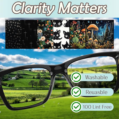 6 PCS Glasses Cleaning Cloth Eyeglass Lens Microfiber Cleaning Cloth Reusable