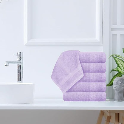 GLAMBURG Ultra Soft 12-Piece Washcloths Set 13x13-100% Ringspun Cotton