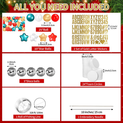 Simgoing Giant Friendship Bracelet Garland Kit DIY Banner with Letter Ball Jumbo in My Birthday Era Decorations for Classroom Graduation Party Supplies Photo Booth Backdrop(Red, Green, White)