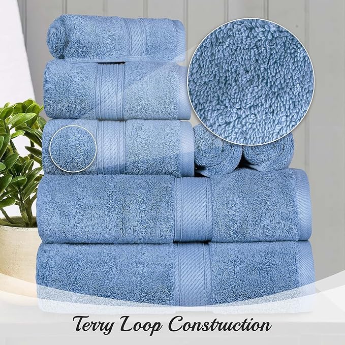 SUPERIOR Egyptian Cotton Pile Bath Sheet Set of 2, Ultra Soft Luxury Towels