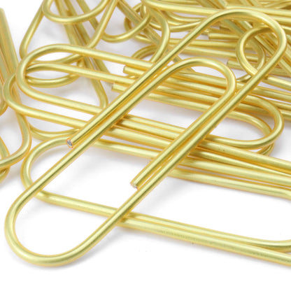 HEEHEE 4 Inch Large Paper Clips 35 Pcs Brightly Colored Gold Vinyl Coated Rust Resistant Smooth Finish Large Jumbo Paperclips for Office School Documents Photo Card