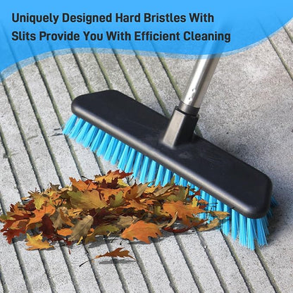 Deck Brush with Retractable Long Handled Floor, Floor Scrub Brushes, Heavy-Duty
