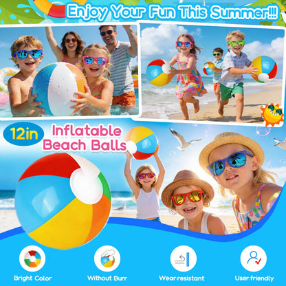Pool Party Favors and Beach Party Favors 168pcs Summer Party Toys for Kids,Including Beach Balls, Sunglasses, Bubble Wands Party Supplies for Summer Birthday Ages 4-8 8-12