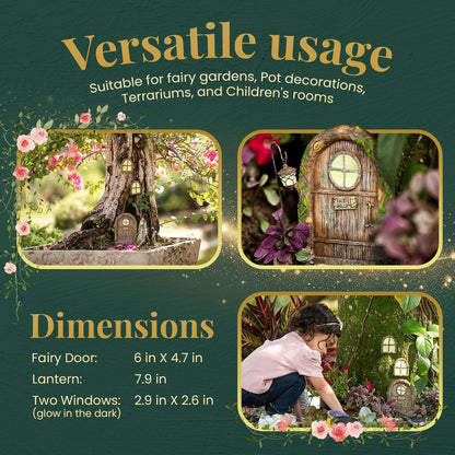 Fairy Doors for Trees, Fairy Door, Fairy Garden, Fairy Garden Accessories Outdoor kit, Fairy Doors for Trees Outdoor, Gnome House