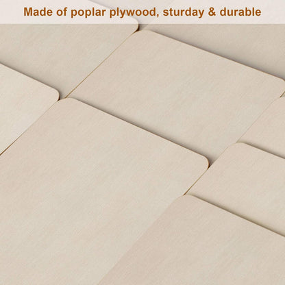 Fuyit Unfinished Wood Pieces, 50Pcs 5 x 5 Inch Blank Natural Wood Square Wooden Cutouts Board for DIY Crafts Painting, Scrabble Tiles, Coasters, Decoration