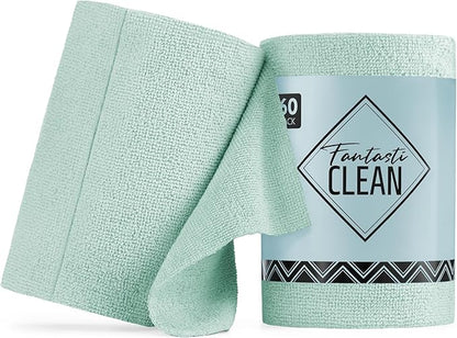 Fantasticlean Microfiber Cleaning Cloth Roll -60 Pack, Tear Away Paperless