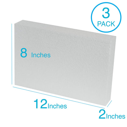 Silverlake 8x12x2 Craft Foam for Styrofoam Block Projects (3-Pack)