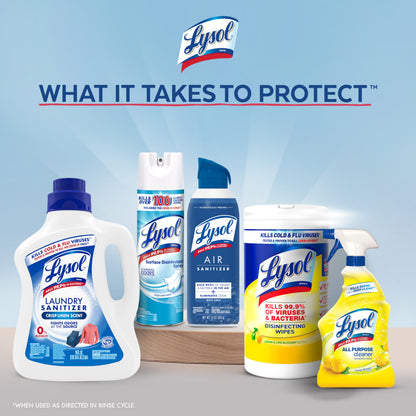 Lysol Disinfectant Laundry Sanitizer & Scent Booster, Laundry Detergent Additive, Color Safe Bleach Alternative, Laundry Odor Eliminator, Kills Bacteria & Viruses, Crisp Linen Scent, 90 Fl Oz