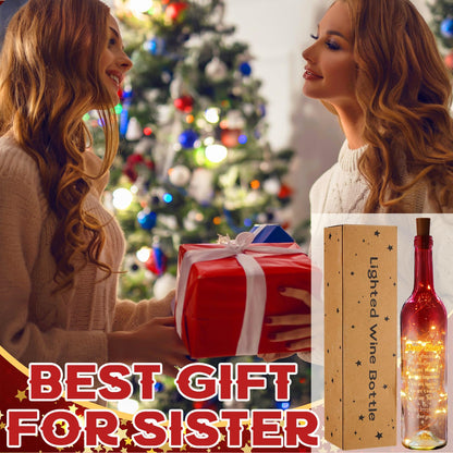 Umigy Best Sister Gifts for Women Wine Bottle Lights with Cork Gifts from Sisters Light up Lamp Decor Mini Fairy LED Glass Waterproof Liquor Bottle Light for Wedding Home Birthday Holiday Party Decor